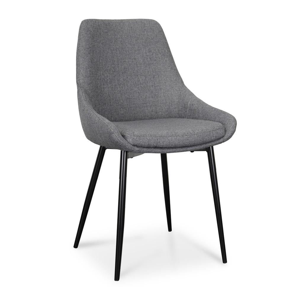Set of 2 Millie Fabric Dining Chair - Dark Grey - Dining Chairs
