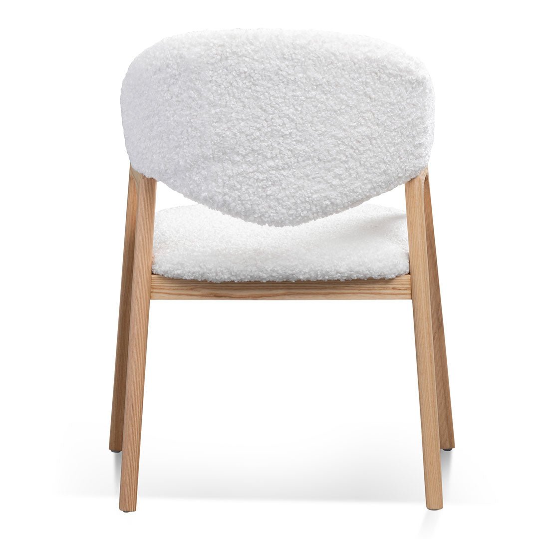 Set of 2 Owen Dining Chair - White Synthetic Wool - Dining Chairs