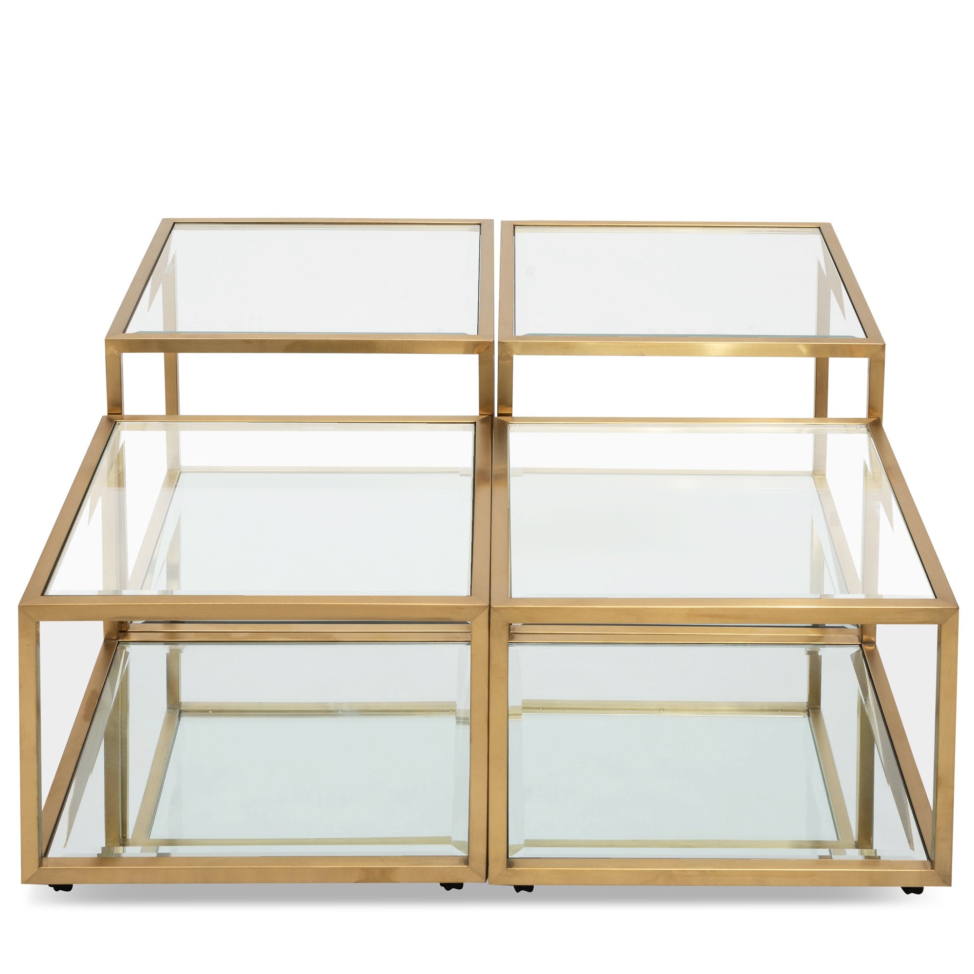 Set of 4 - Olivia Glass Coffee Table - Coffee Table