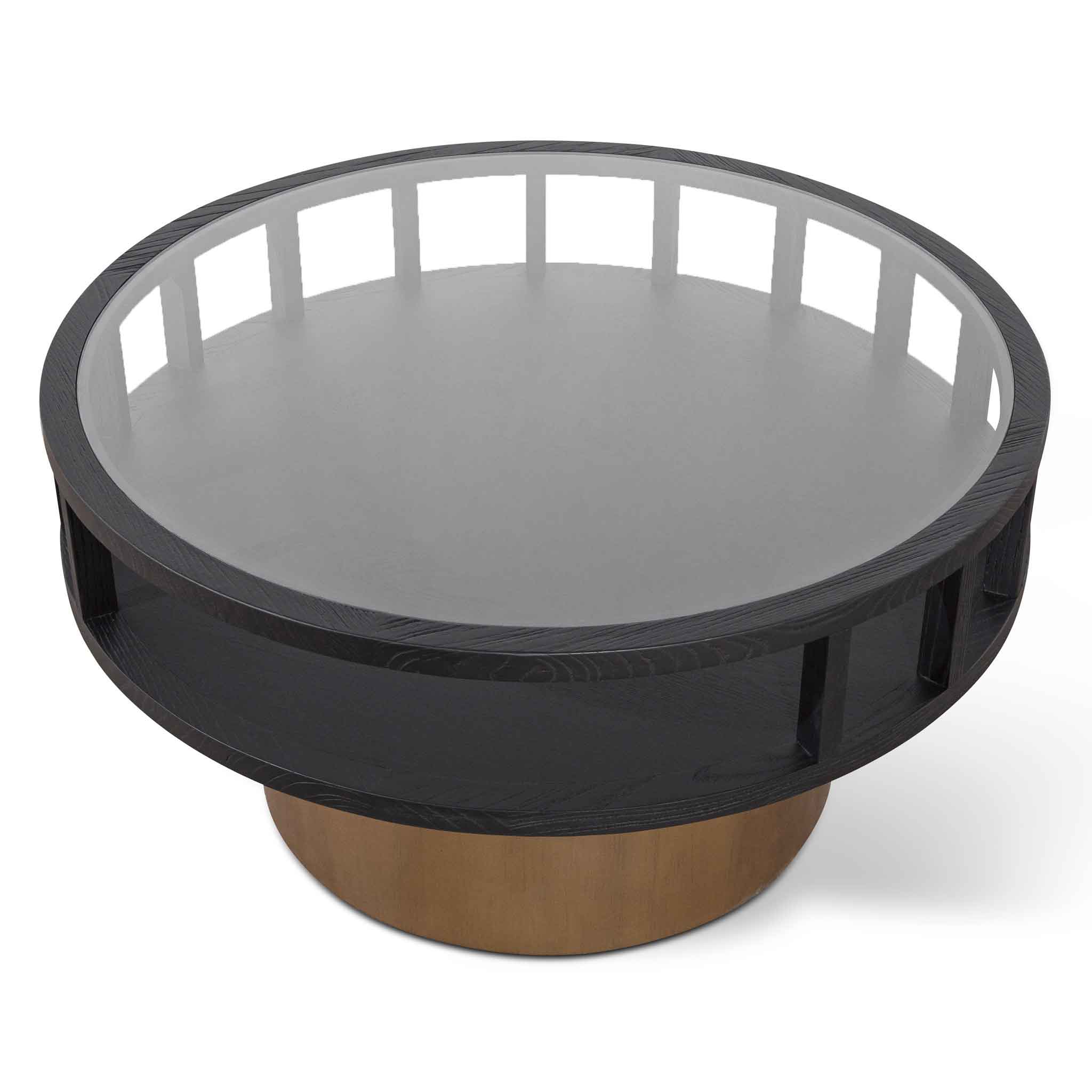 Sienna Round Black Coffee Table - Coffee Table