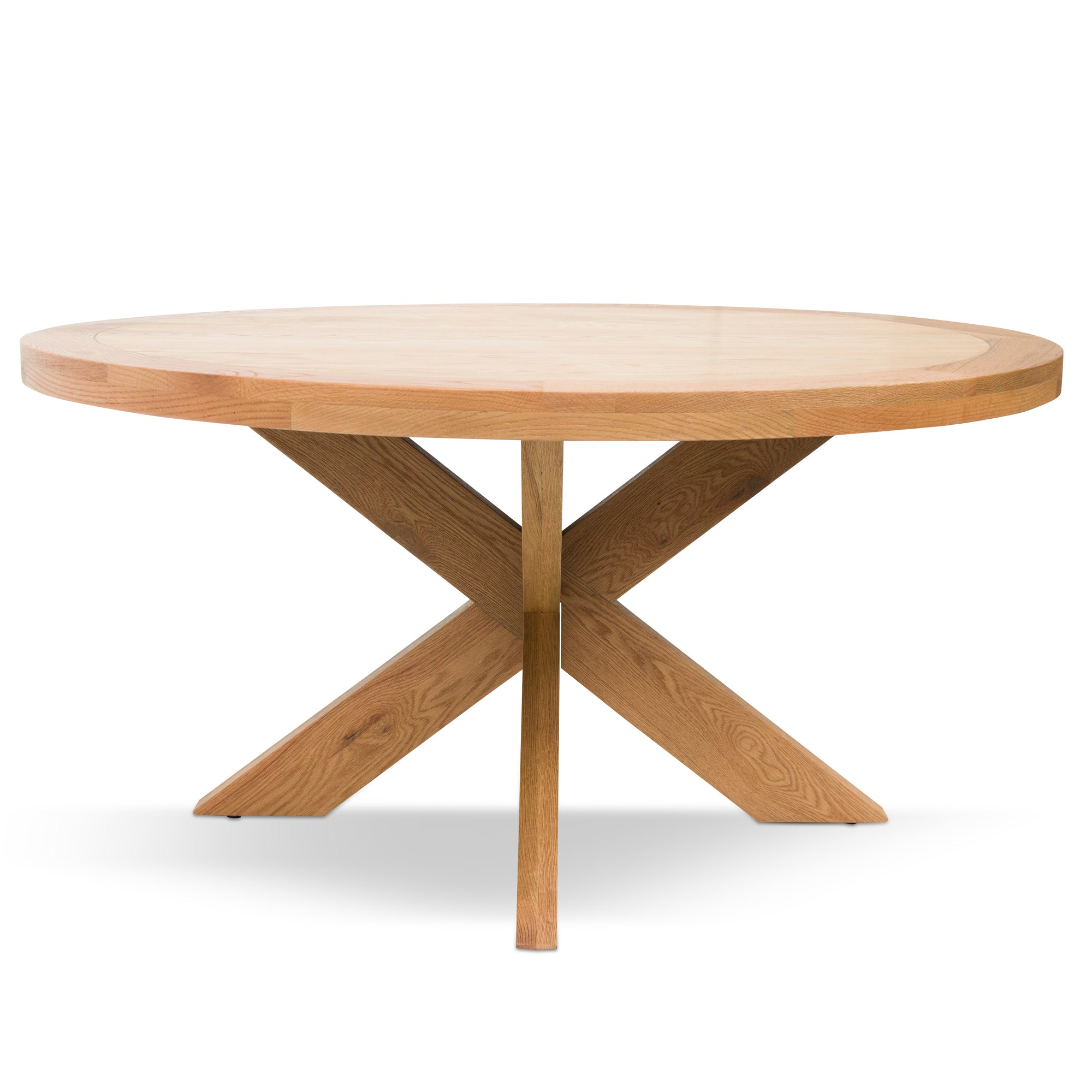 Simon 1.5m Round Wooden Dining Table - Distress Natural - Dining Tables