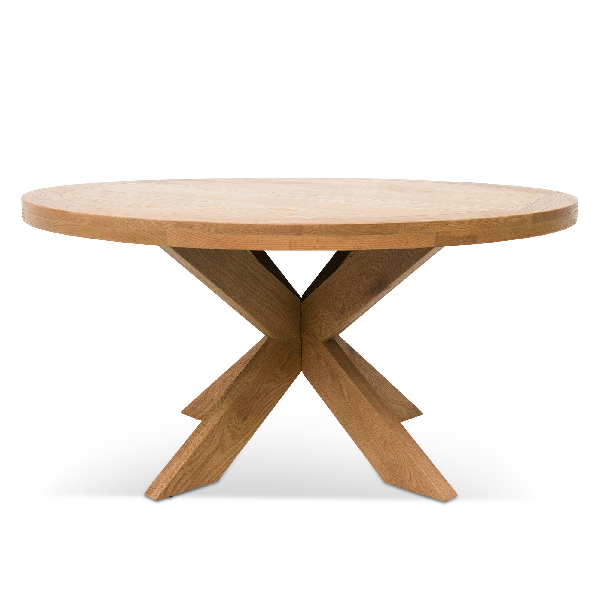 Simon 1.5m Round Wooden Dining Table - Distress Natural - Dining Tables