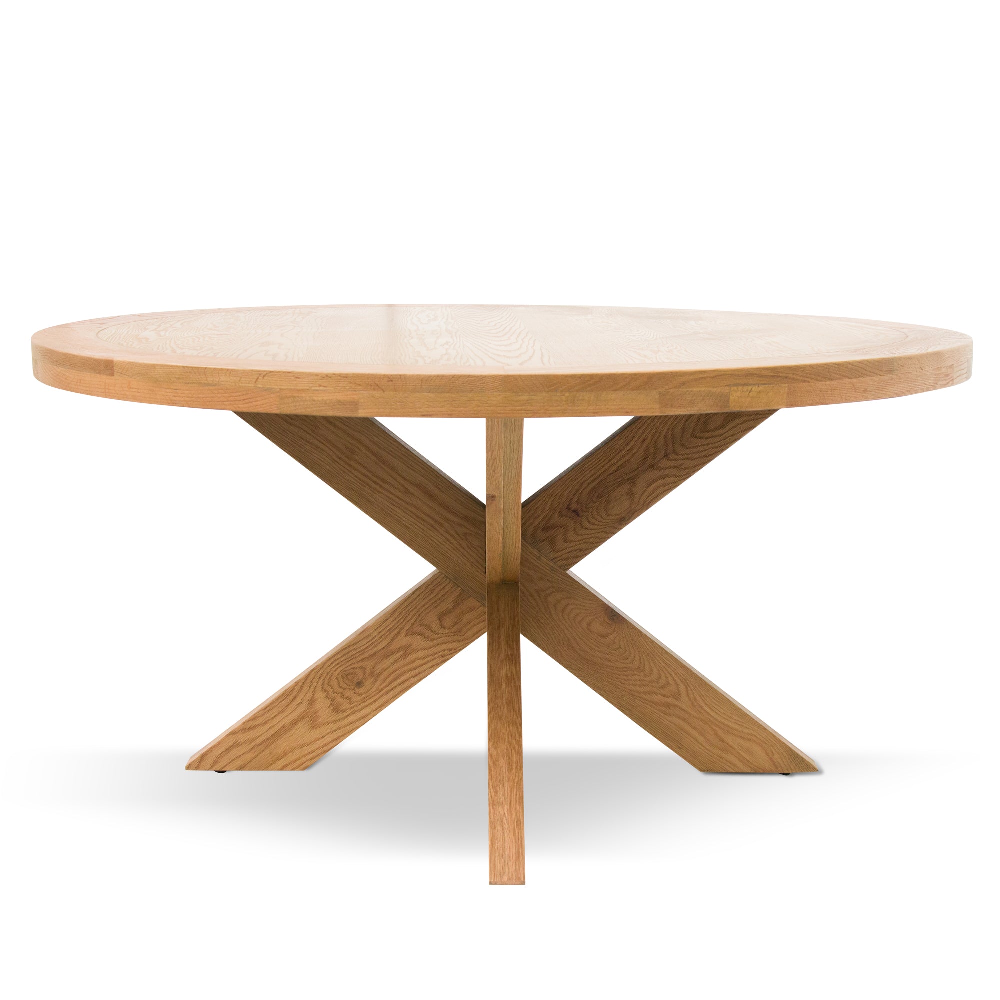 Simon 1.5m Round Wooden Dining Table - Distress Natural - Dining Tables