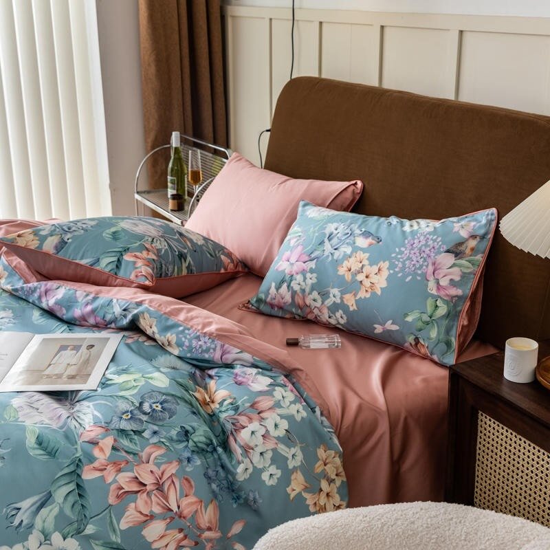 Sky Floral Duvet Cover Set (Egyptian Cotton) - Duvet Covers