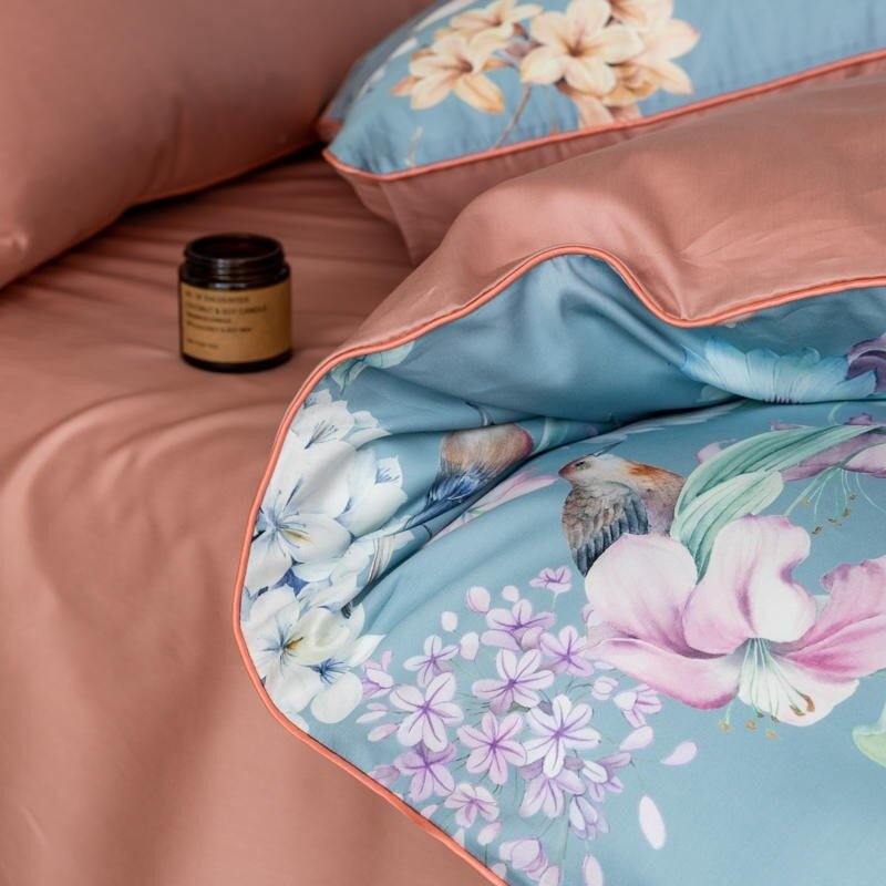 Sky Floral Duvet Cover Set (Egyptian Cotton) - Duvet Covers