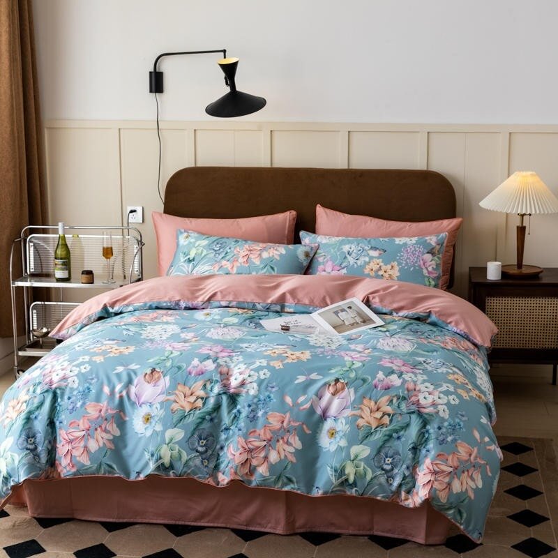 Sky Floral Duvet Cover Set (Egyptian Cotton) - Duvet Covers