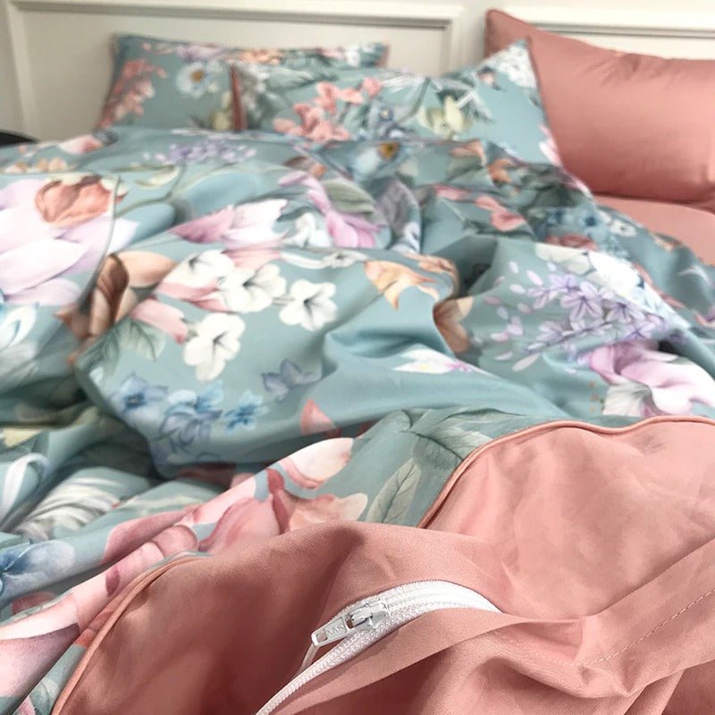 Sky Floral Duvet Cover Set (Egyptian Cotton) - Duvet Covers