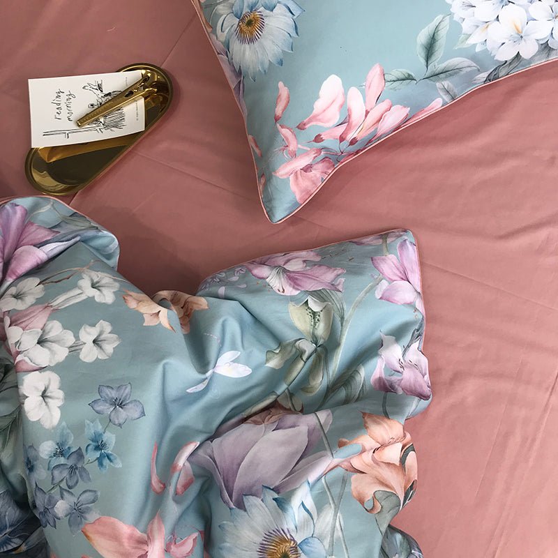 Sky Floral Duvet Cover Set (Egyptian Cotton) - Duvet Covers