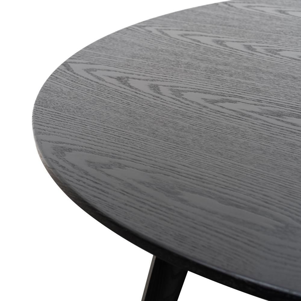 Smith 100cm Veneer Top Round Dining Table - Full Black - Dining Tables