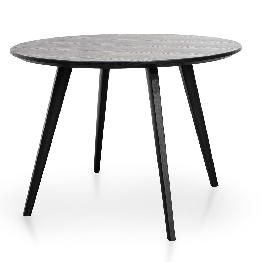 Smith 100cm Veneer Top Round Dining Table - Full Black - Dining Tables