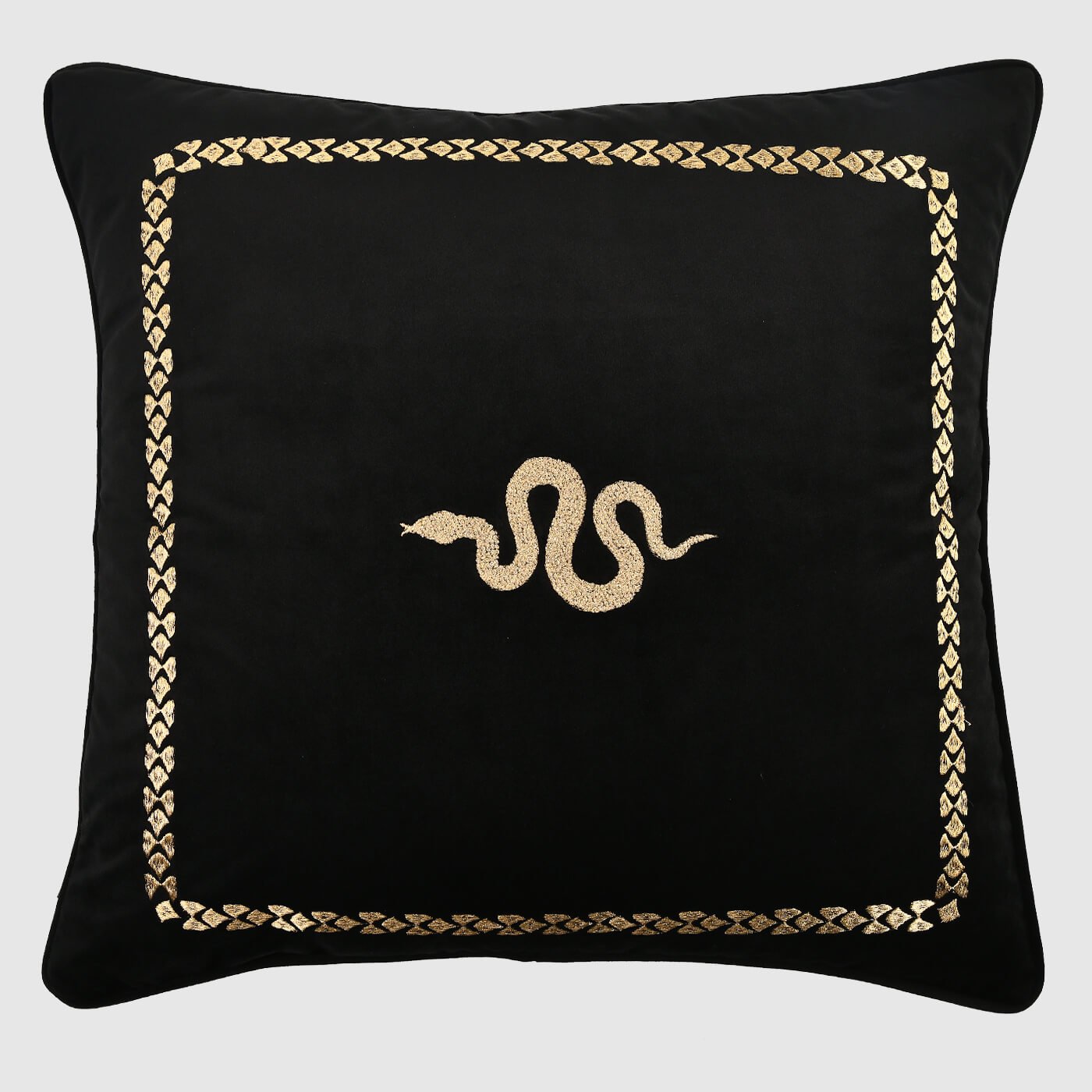 Snake Pillow Cover , Black - Pillow Covers