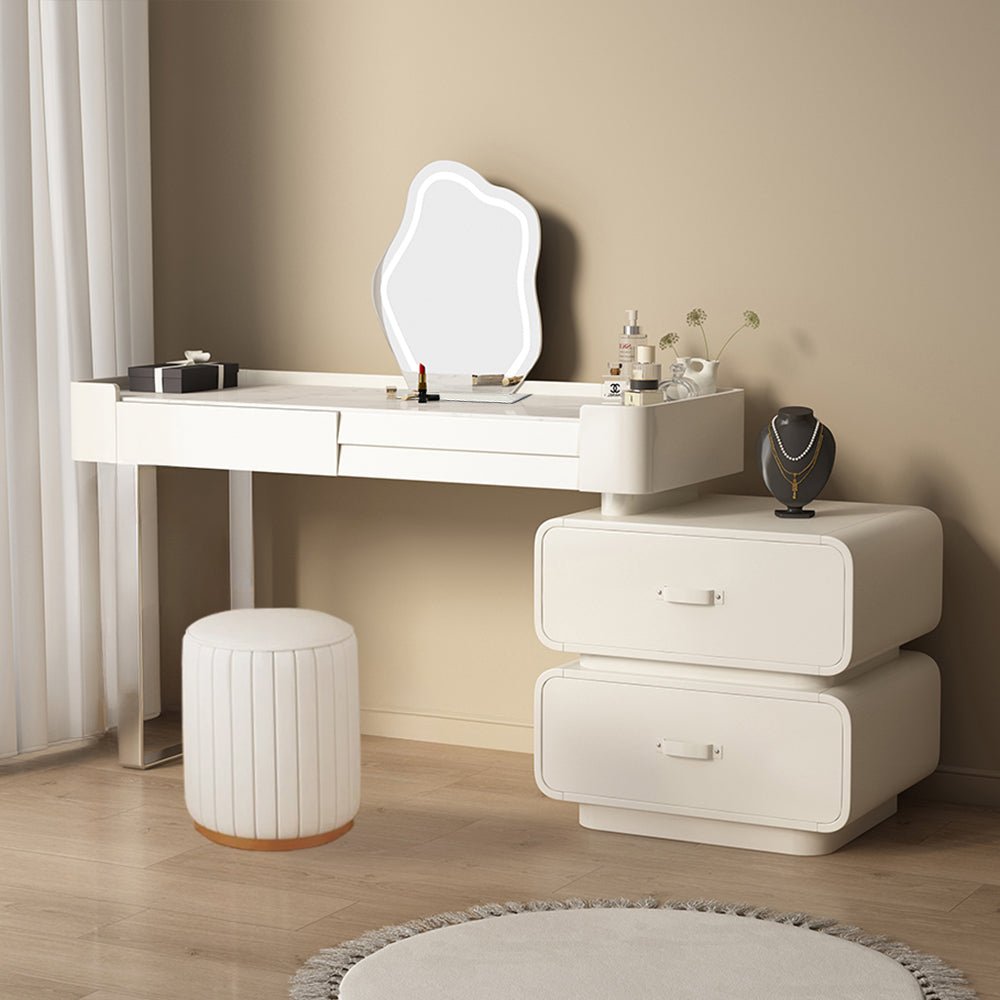 Sophia Makeup Vanity Set With Cloud LED Lighted Mirror - Make-Up Vanity