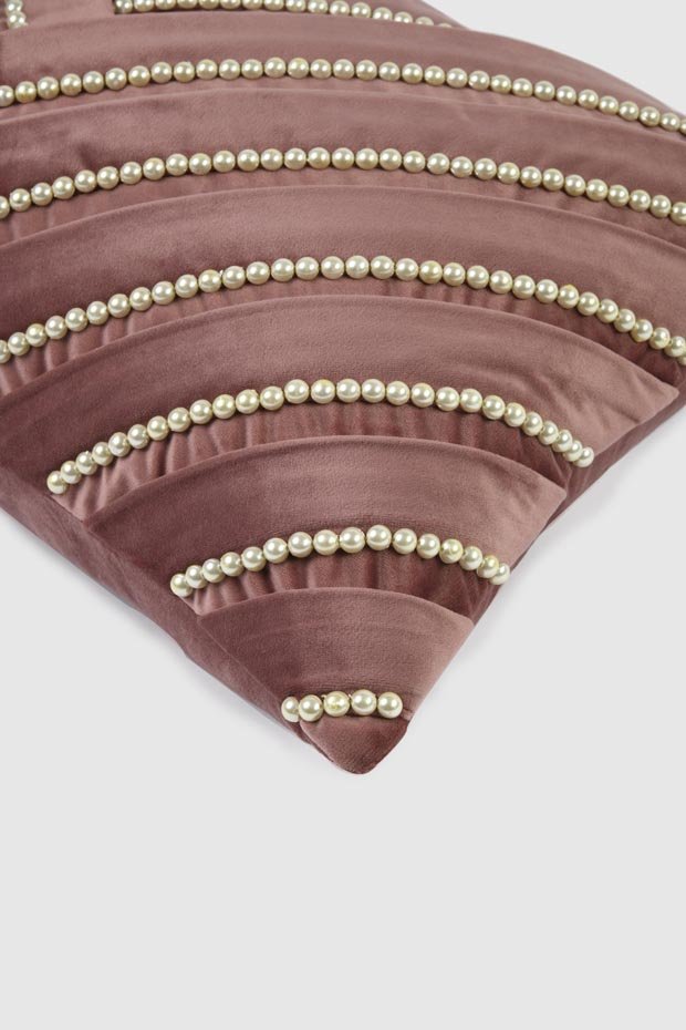 Sophia Pearl Lumbar Pillow Cover, Pink - Pillow Covers