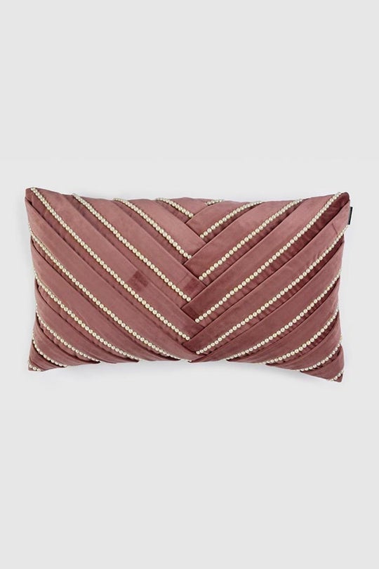 Sophia Pearl Lumbar Pillow Cover, Pink - Pillow Covers