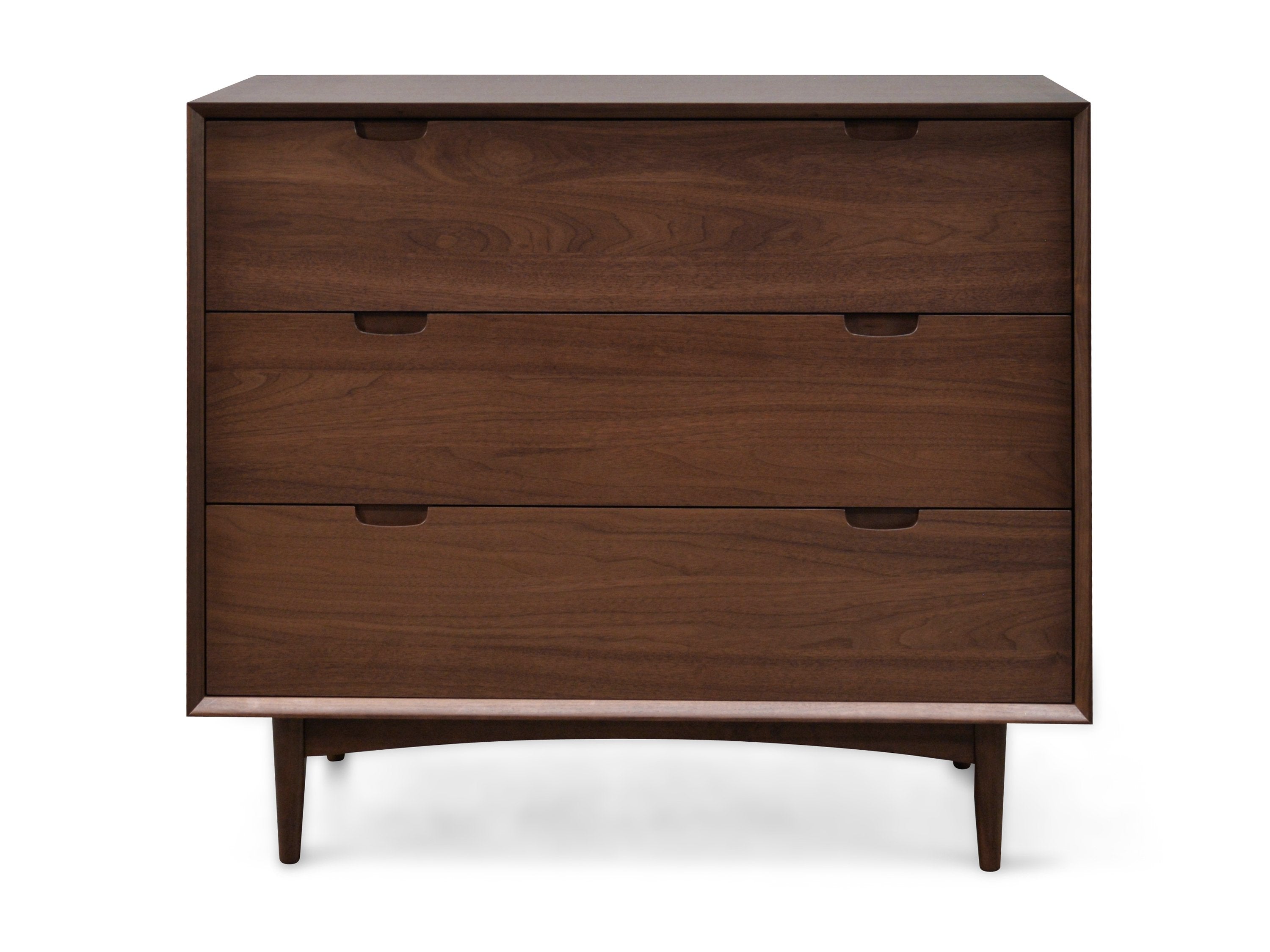 Stella 3 Drawer Chest Scandinavian Design - Walnut - Dressers