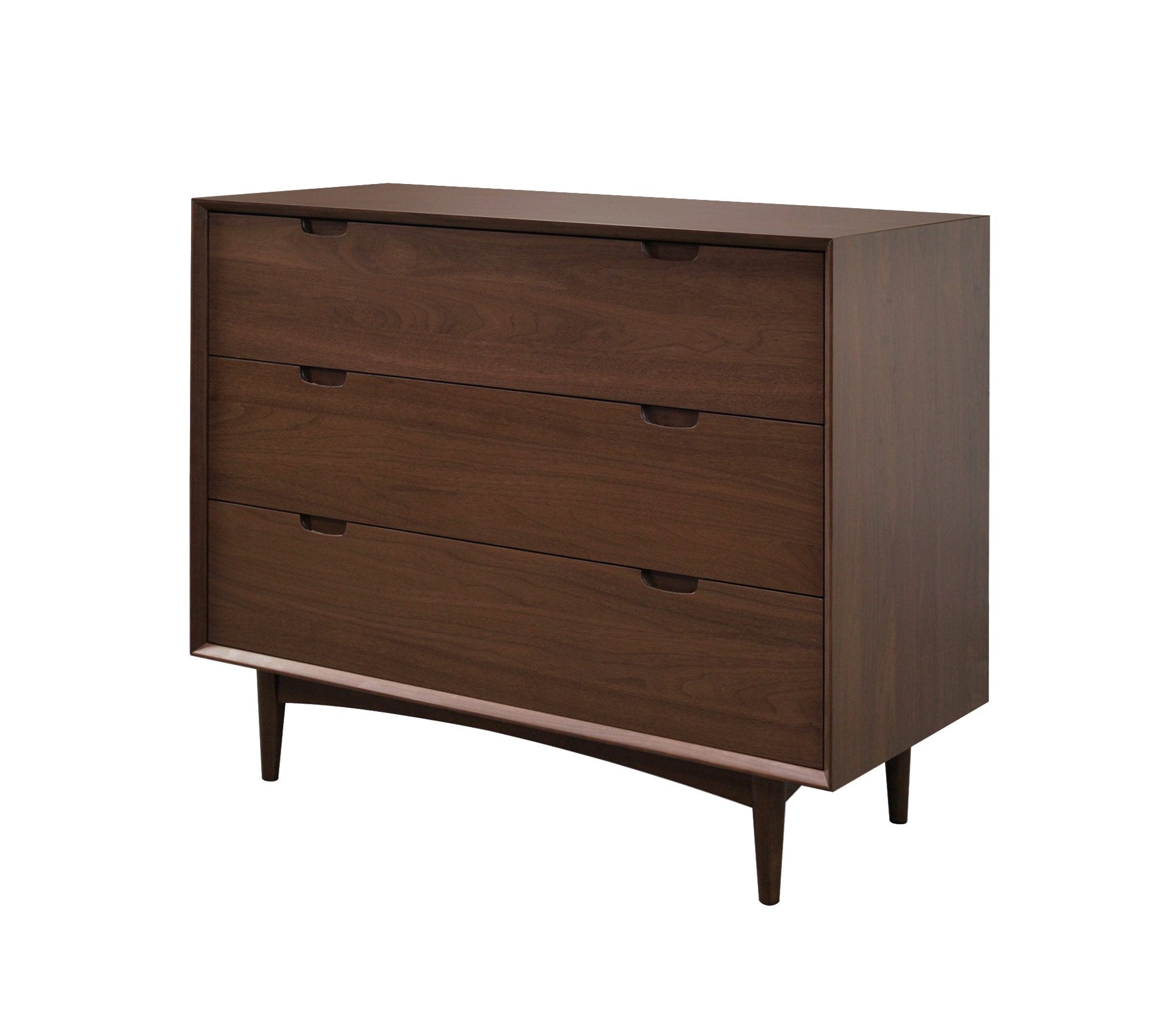 Stella 3 Drawer Chest Scandinavian Design - Walnut - Dressers