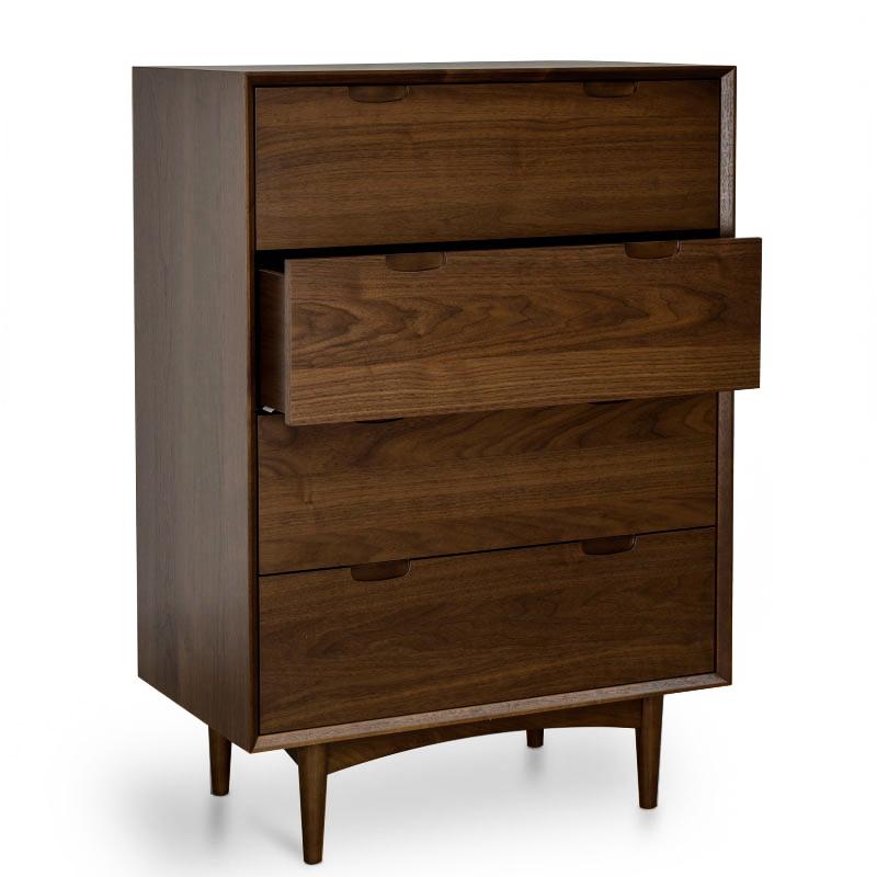 Stella 4 Drawer Chest Scandinavian Design - Walnut - Dressers