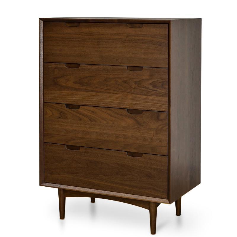Stella 4 Drawer Chest Scandinavian Design - Walnut - Dressers