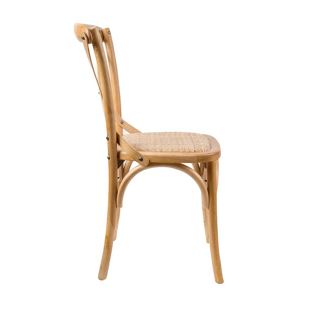 Stella Cross-Back Solid Oak Chair - Natural - Dining Chairs
