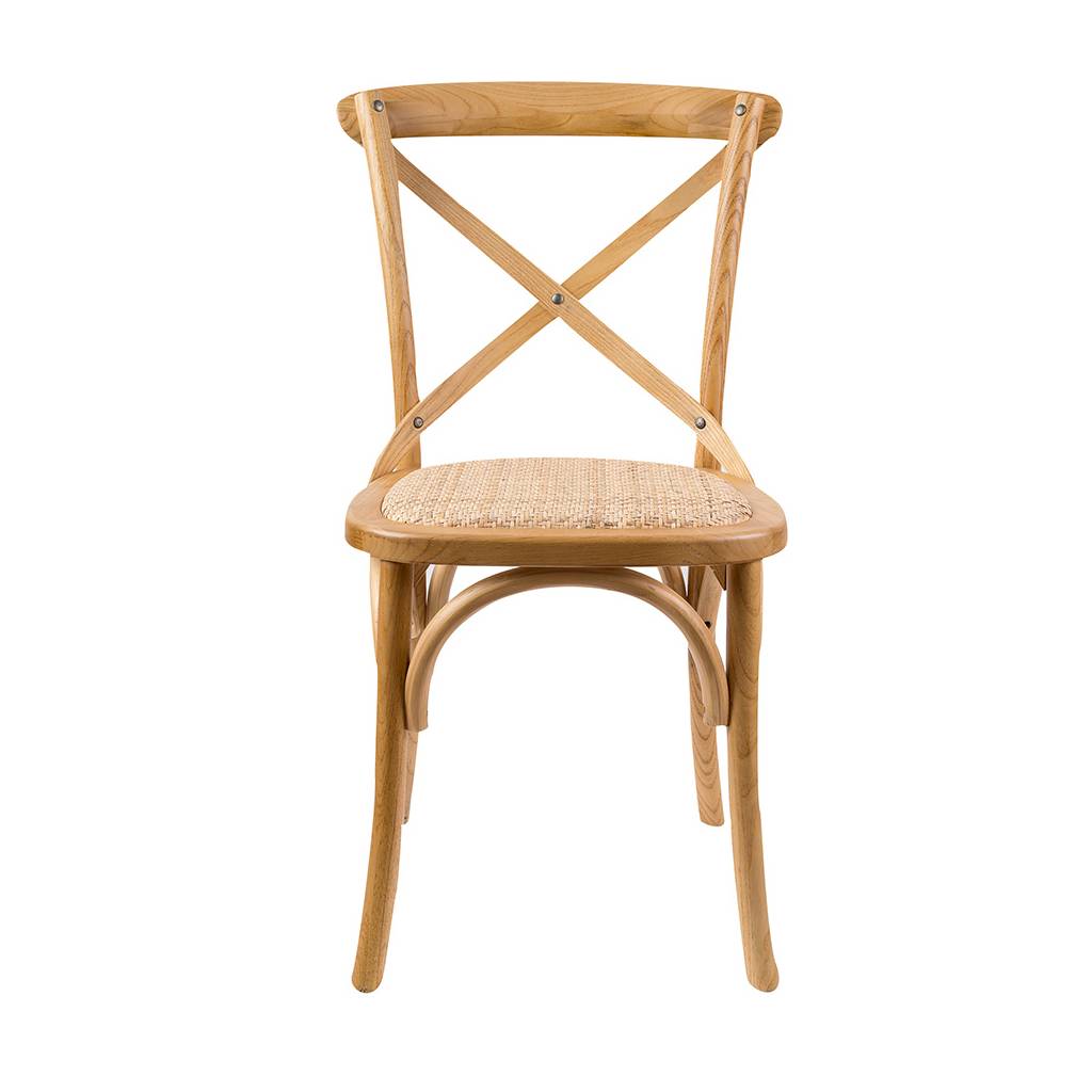 Stella Cross-Back Solid Oak Chair - Natural - Dining Chairs