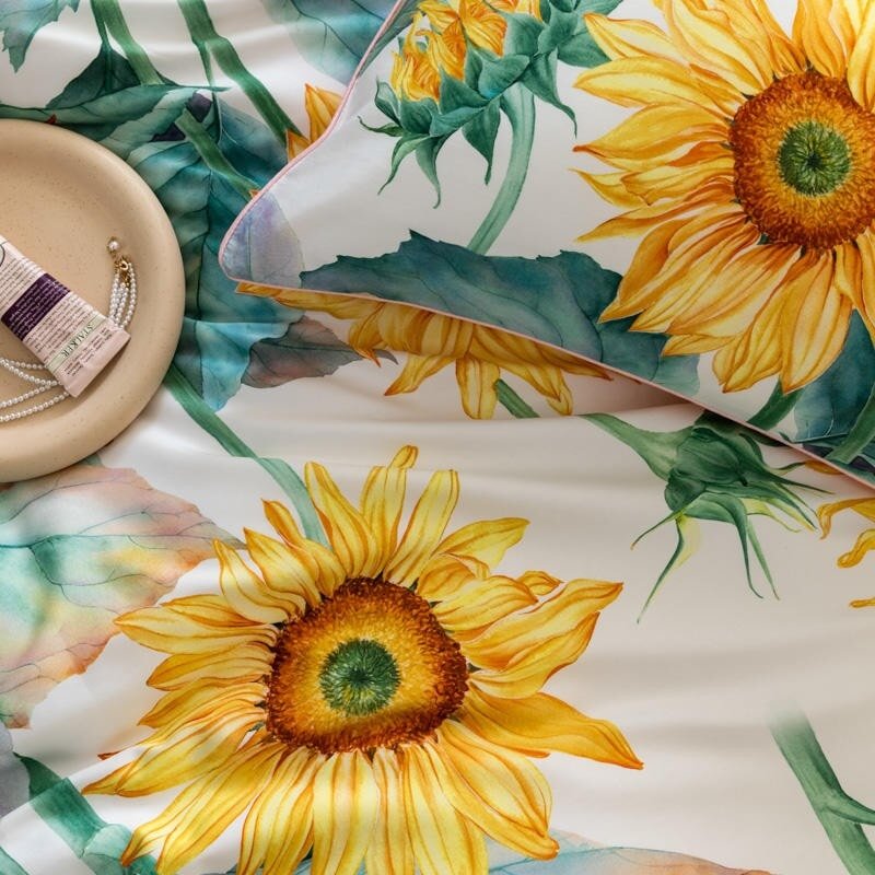 Sunflowers Duvet Cover Set (Egyptian Cotton, 500 TC) - Duvet Covers