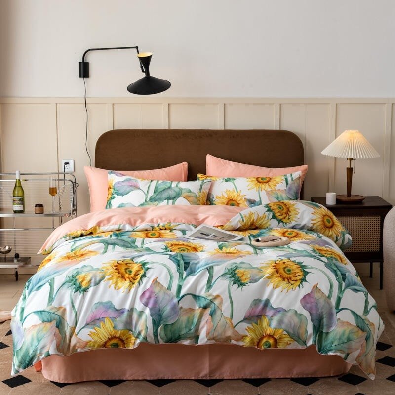 Sunflowers Duvet Cover Set (Egyptian Cotton, 500 TC) - Duvet Covers