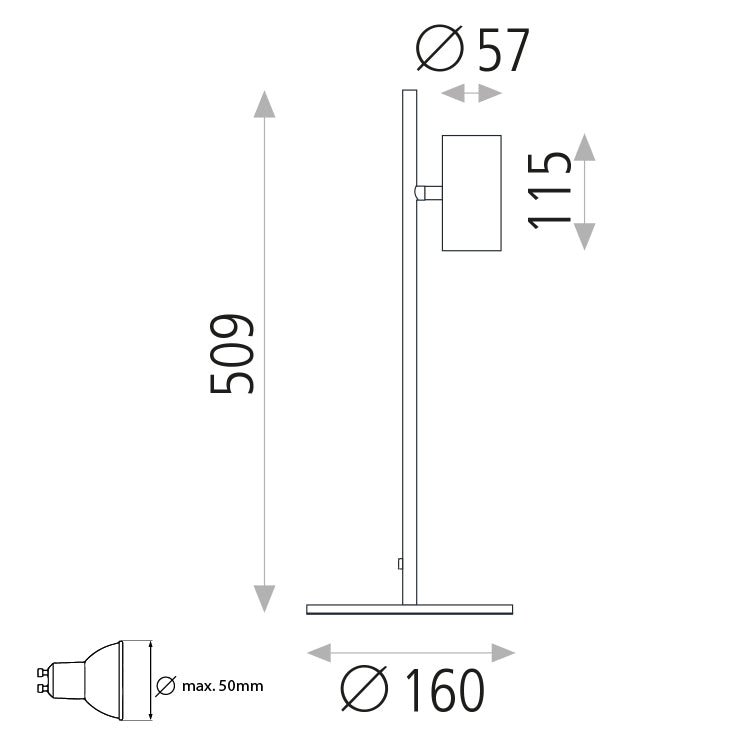 Table Lamp Gina / Aluminium - Table Lamps