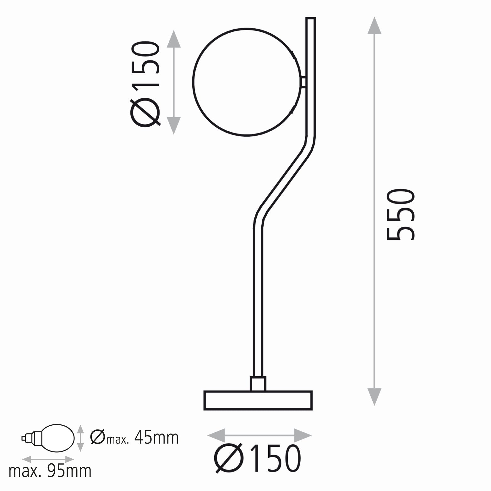 Table Lamp Maui / Opal Glass & Metal - Table Lamps