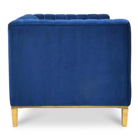 Theodore Arm Chair - Blue Velvet - Armchairs