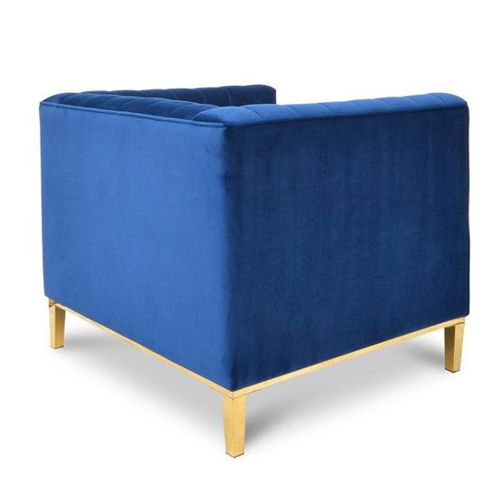 Theodore Arm Chair - Blue Velvet - Armchairs