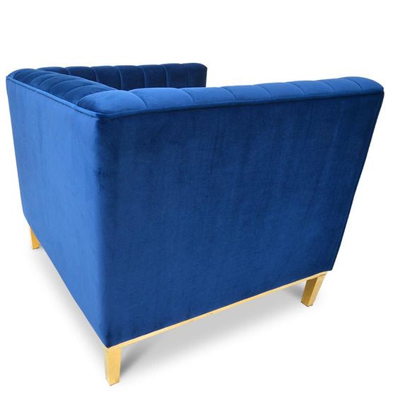 Theodore Arm Chair - Blue Velvet - Armchairs