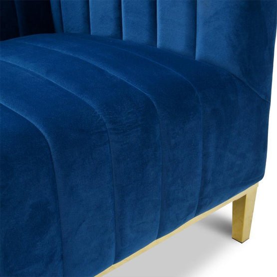 Theodore Arm Chair - Blue Velvet - Armchairs
