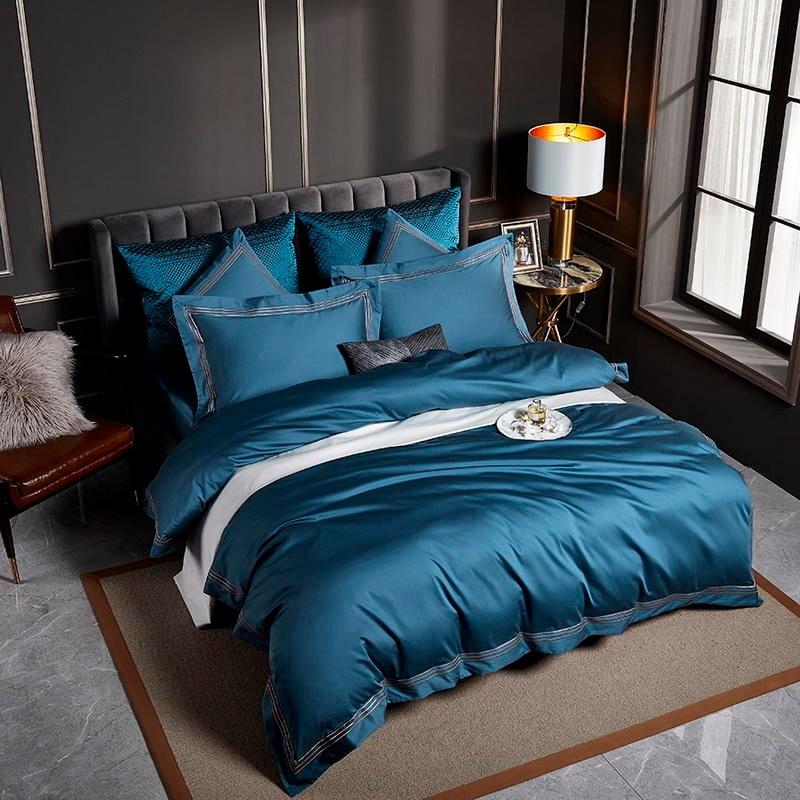 Triplo Bourdon Blue Duvet Cover Set (Egyptian Cotton) - Duvet Covers