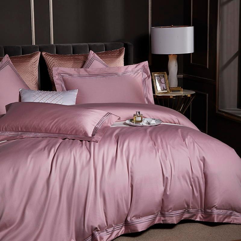 Triplo Bourdon Pink Duvet Cover Set (Egyptian Cotton) - Duvet Covers