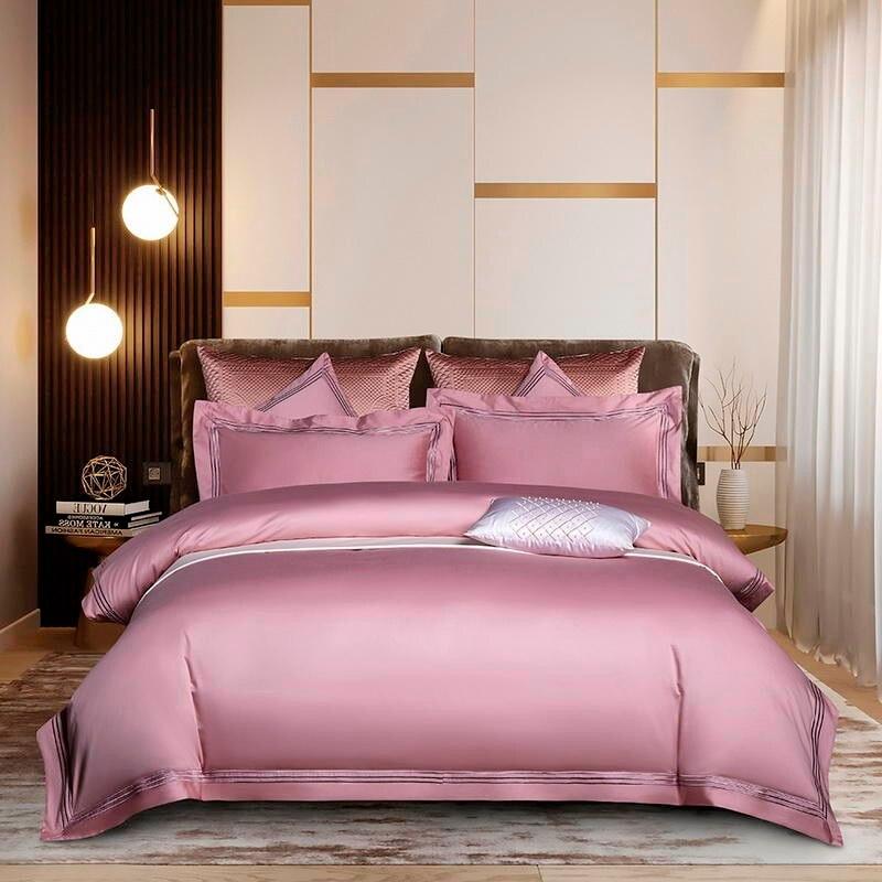 Triplo Bourdon Pink Duvet Cover Set (Egyptian Cotton) - Duvet Covers