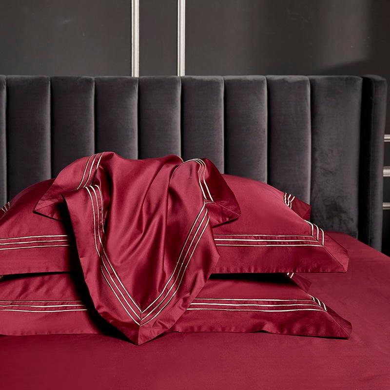 Triplo Bourdon Red Duvet Cover Set (Egyptian Cotton) - Duvet Covers