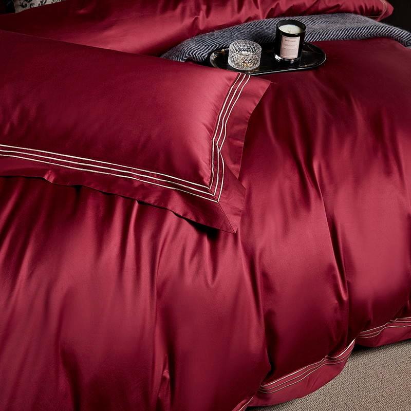 Triplo Bourdon Red Duvet Cover Set (Egyptian Cotton) - Duvet Covers