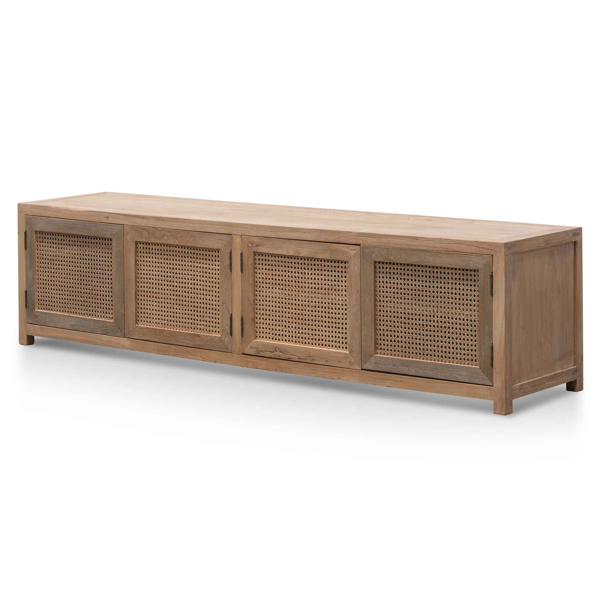Valencia TV Stand - Natural with Rattan Doors - TV Units