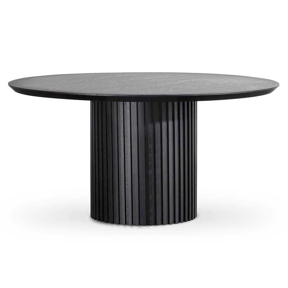 Vics 1.5m Wooden Round Dining Table - Black - Dining Tables