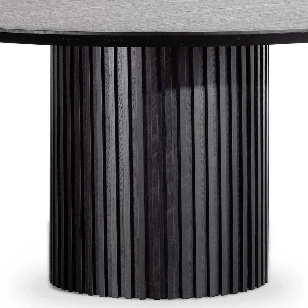 Vics 1.5m Wooden Round Dining Table - Black - Dining Tables