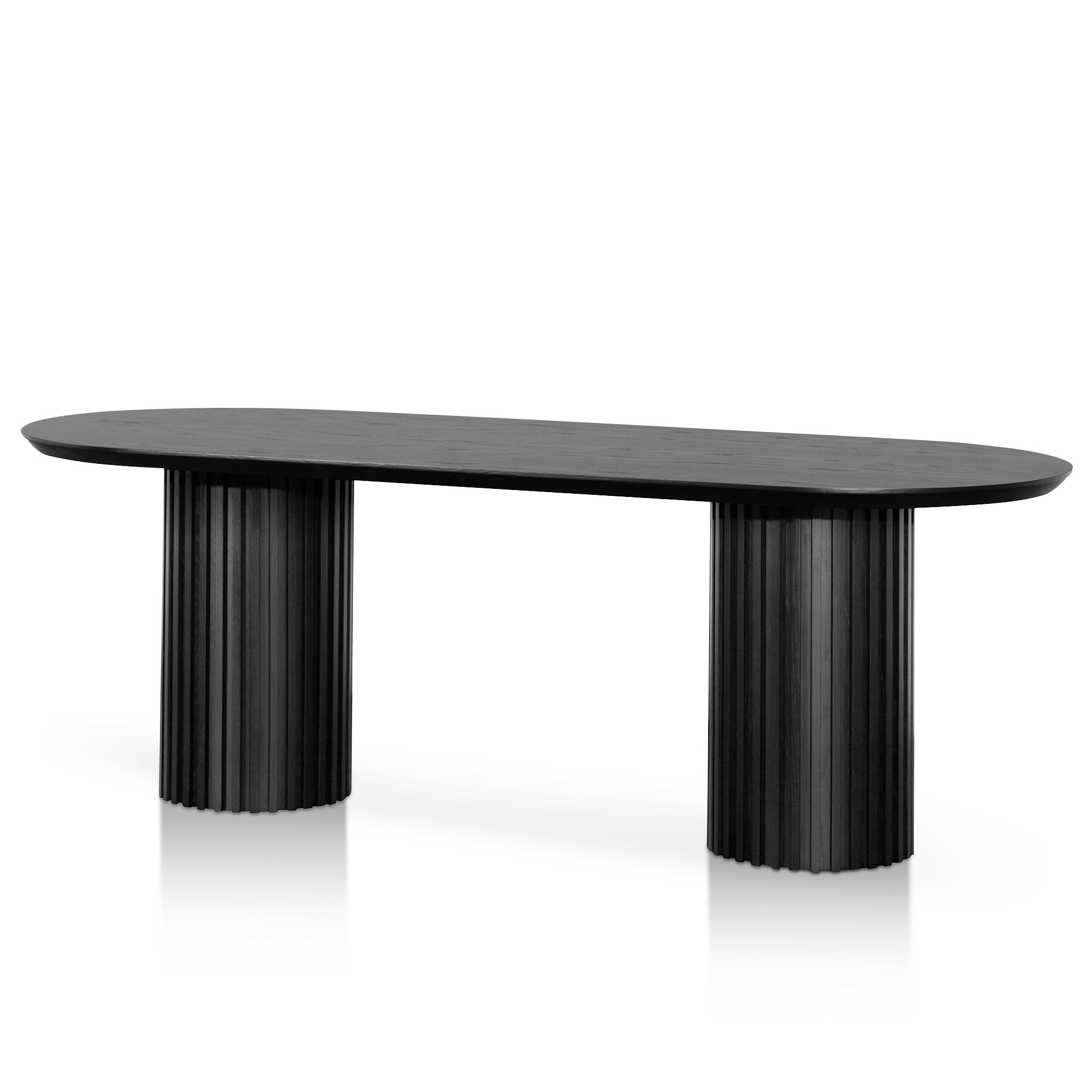 Vics 2.2m Wooden Dining Table - Black Oak - Dining Tables