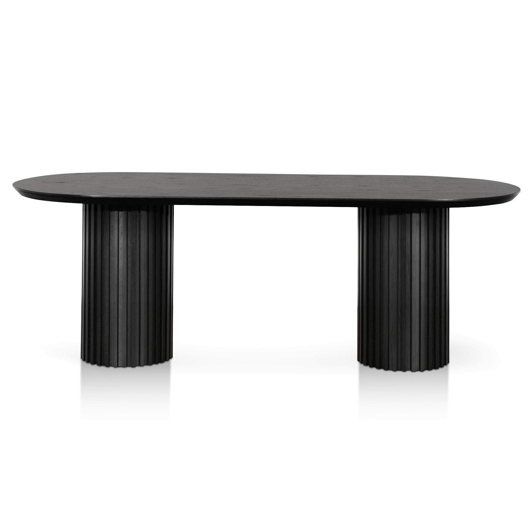 Vics 2.2m Wooden Dining Table - Black Oak - Dining Tables