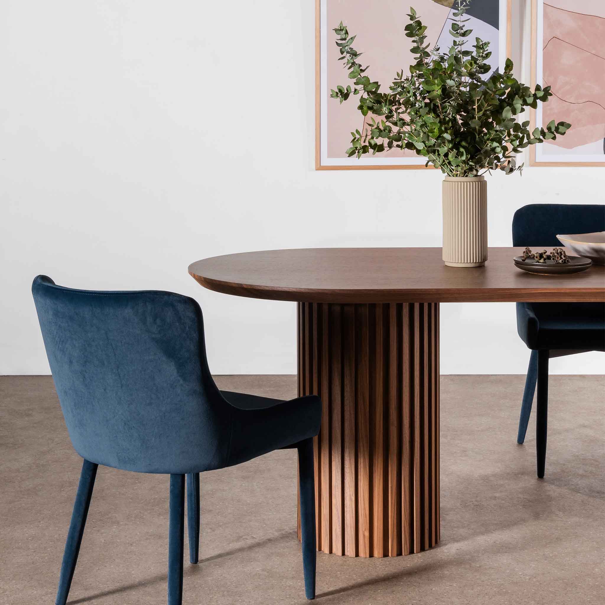 Vics 2.2m Wooden Dining Table - Walnut - Dining Tables