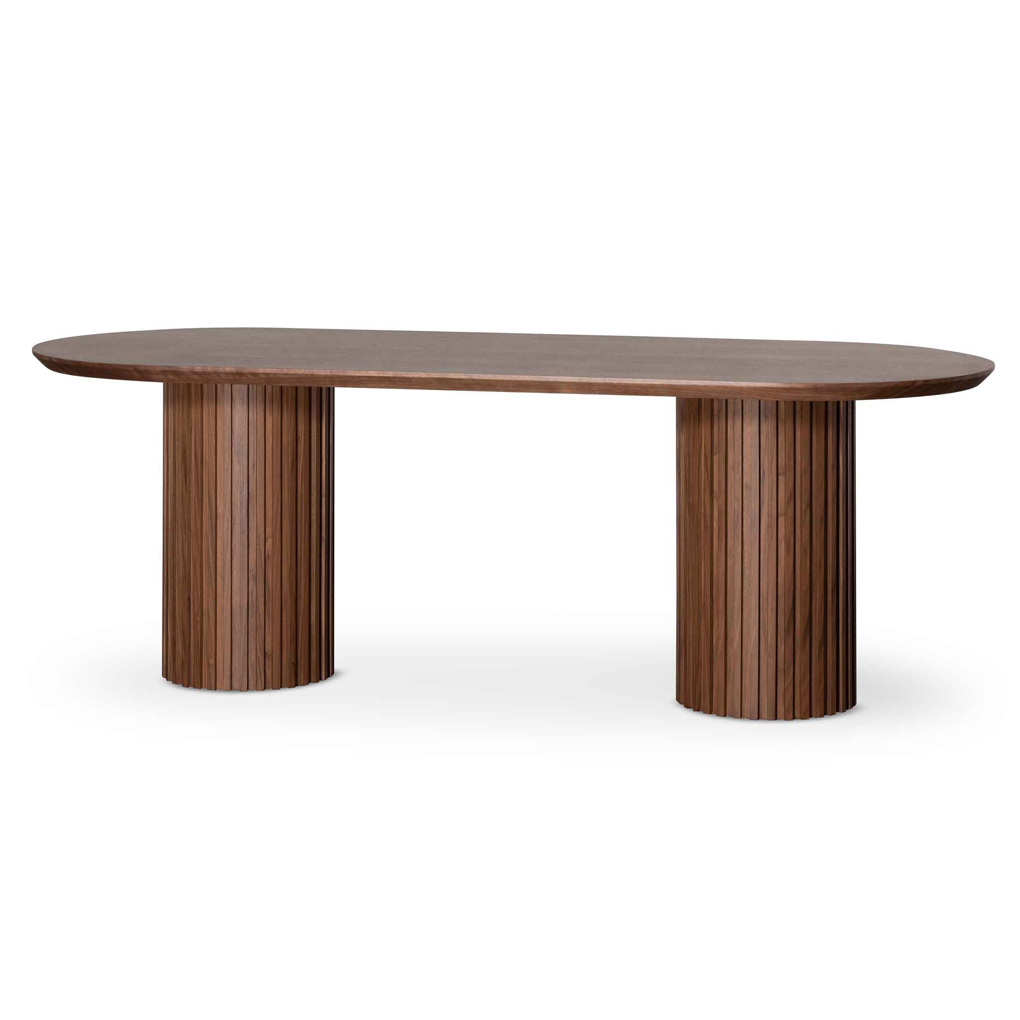 Vics 2.2m Wooden Dining Table - Walnut - Dining Tables