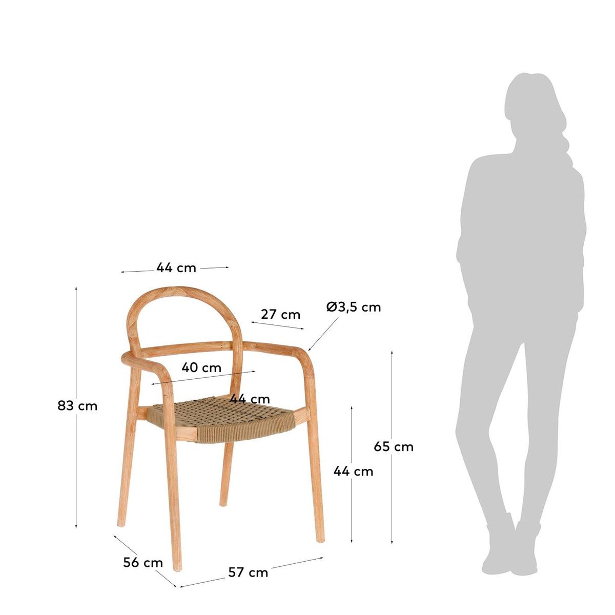 Vienna Timber Dining Chair - Beige - Dining Chairs