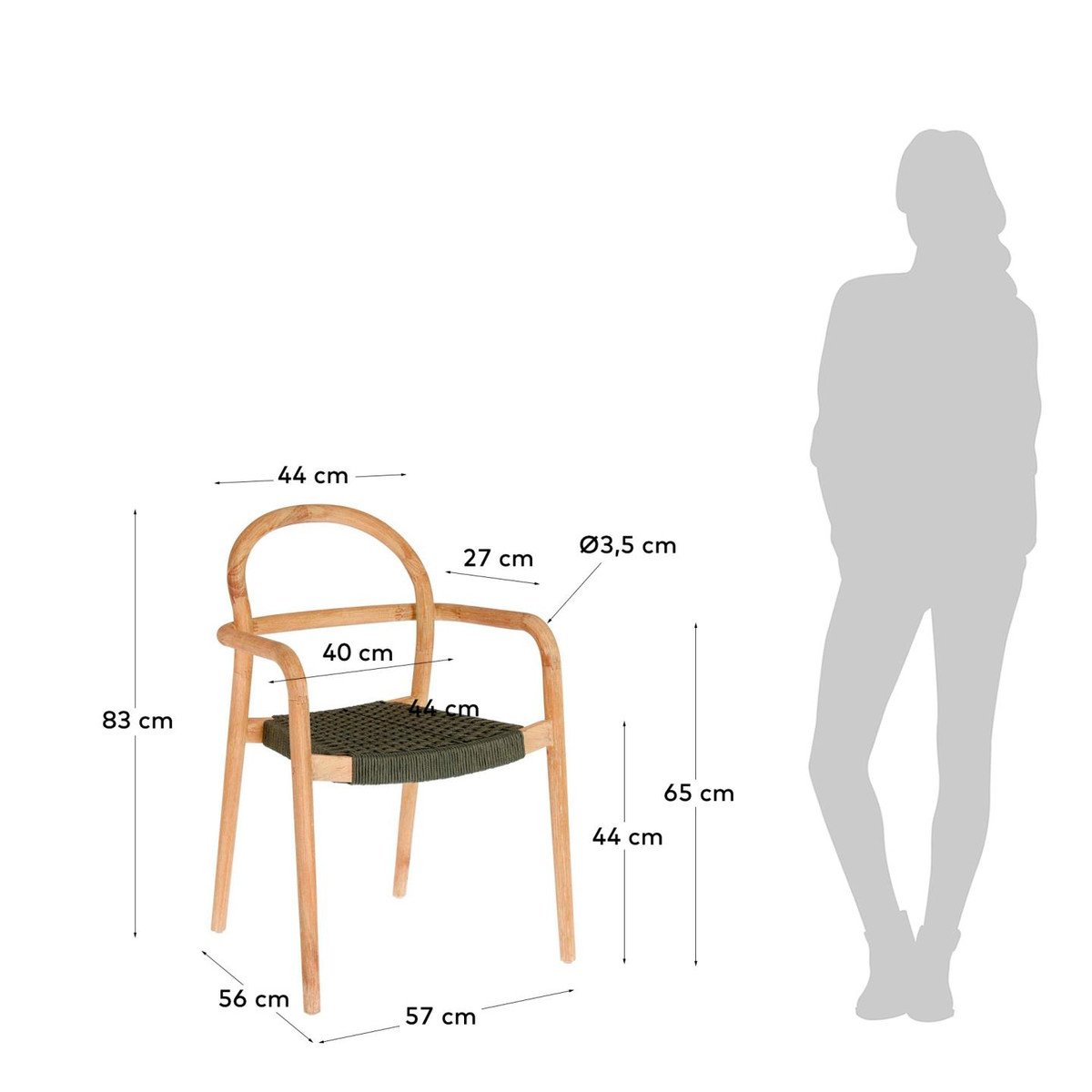 Vienna Timber Dining Chair - Dark Green - Dining Chairs