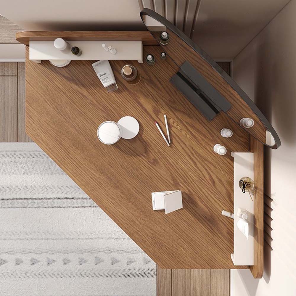 Vienna Walnut Corner Vanity - Make-Up Vanity