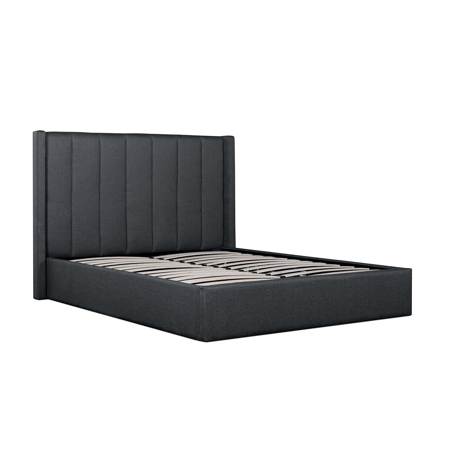 Vivienne Fabric King Bed Frame - Charcoal Grey - Beds