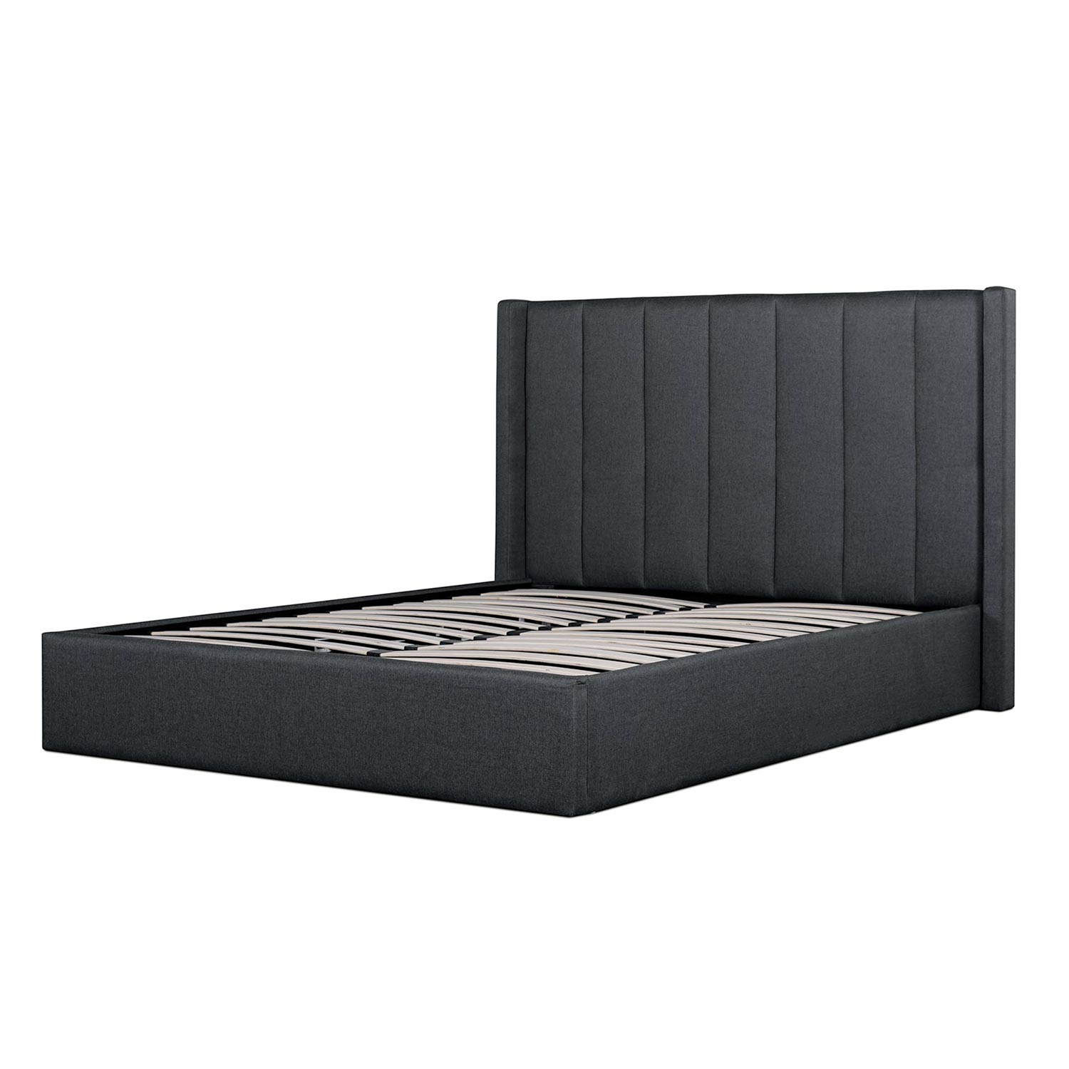 Vivienne Fabric King Bed Frame - Charcoal Grey - Beds