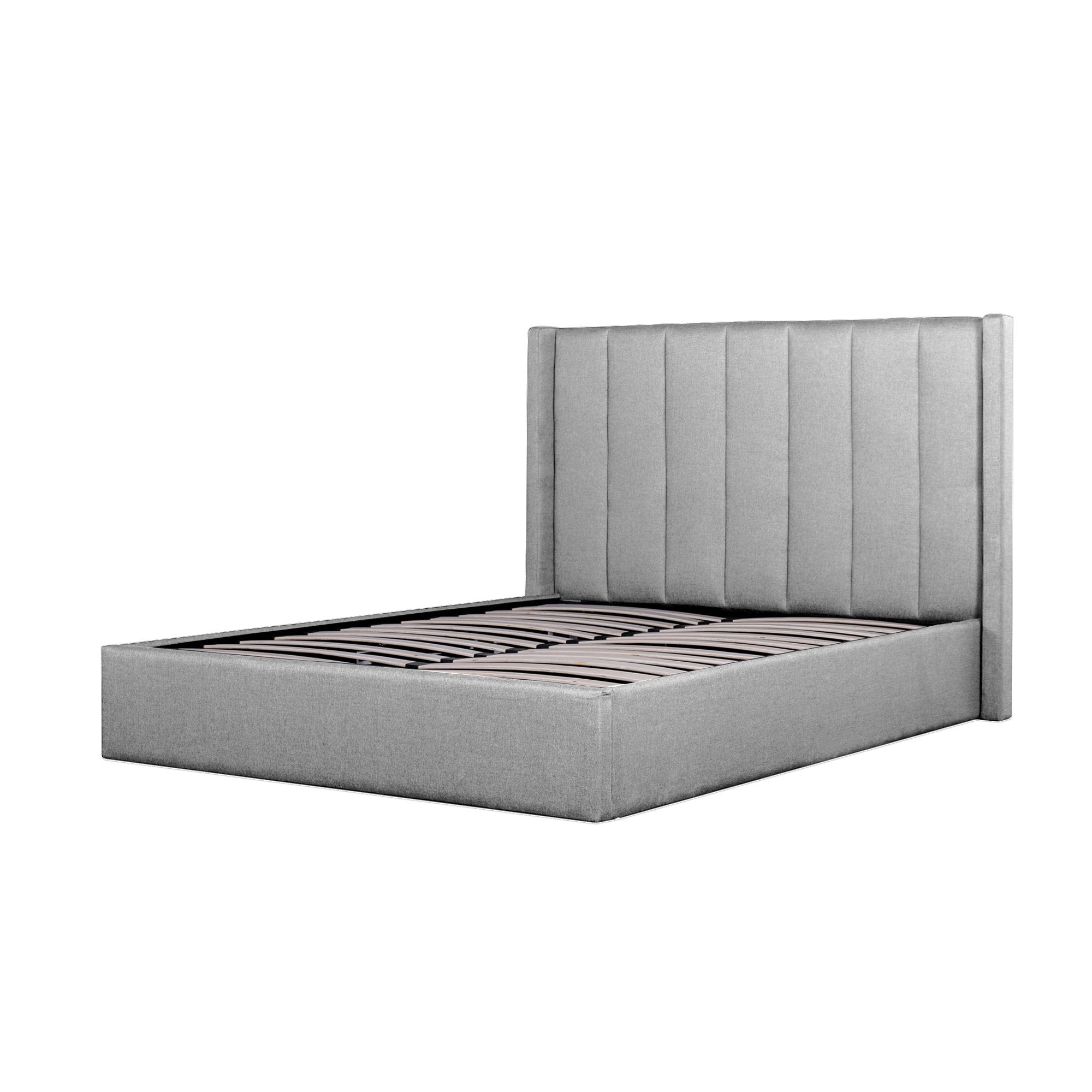 Vivienne Fabric Queen Bed Frame - Pearl Grey - Beds